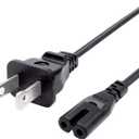8ft Power Cord Replacement for HP Deskjet 3755 2855e 4255e 4227e 2827e 2600 1112 2130 2655 2652 2622 3752 3630 3632 Printer C7 2 Prong AC Cable