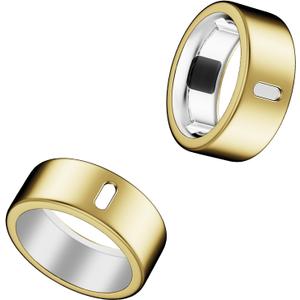 Cover Compatible for Oura Ring Gen 4/Gen 3 Horizon/Gen 3 Heritage,(NOT Compatible with Oura Ring 4-Ceramic), Charging Directly,Rugged TPU Finger Protector for Workout Women Men-Gold+Gold-Size 8