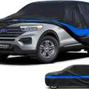 SUV Car Cover Waterproof All Weather for Automobiles, Universal Fit Ford Explorer, Jeep Grand Cherokee, Toyota Highlander, BMW x5, Lexus RX, Honda Pilot etc.(191-201 inch)