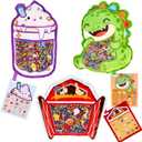 Joyreal Hide and Seek Busy Bag- 3 Pack Seek and Find Hidden Object Game, Sensory Hidden Object Search Problem Solving Travel Game for Kids 3+, Including Alphabet, Food, Fish, Animal (Green)