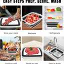 BBQ Prep Tub with Locking Lid, 2 Meat Shredder Claws Collapsible Cutting Board with 3 Adjustable Heights. BBQ Prep tub & Resting Bag, Multifunction Basin for Kitchen, Grilling, Camping & Picnics.
