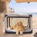 Lesure Portable Soft Collapsible XL Dog Crate, 42in Light Grey