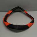 Leather Car Steering Wheel Cover, Non-Slip Car Wheel Cover Protector Breathable Microfiber Leather Universal Fit for Most Cars (Black & Red)