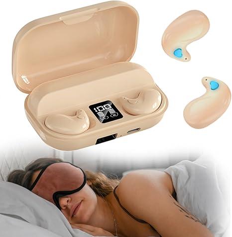 Invisible Sleep Wireless Earphone IPX5 Waterproof Pink Wireless Thin Invisible Sleep Earbuds for Side Sleepers Sleep Ear Buds Smallest Tiny Small Mini Discreet Earbud for Sleeping Invisible Headphones