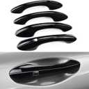 Exterior Door Handle Cover Compatible for Hyundai Santa Fe 2019 2020 2022 2023 Accessories Door Handle Protector Trim with 2 Sensors Openings Golssy Black