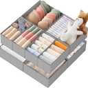 Criusia Drawer Organizer Clothes, 10 Pack Dresser Organizer for Baby Clothes, Underwear, Sock- Foldable Closet Organization and Storage Dividers Bins for Nursery, Bedroom (Grey)