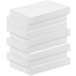 Hallmark 14" Medium Gift Boxes with Lids (8 White Shirt Boxes) for Christmas, Birthdays, Holidays