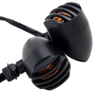 Black Heavy Duty Motorcycle Turn Signals Bulb Indicators Blinkers Lights a Pair