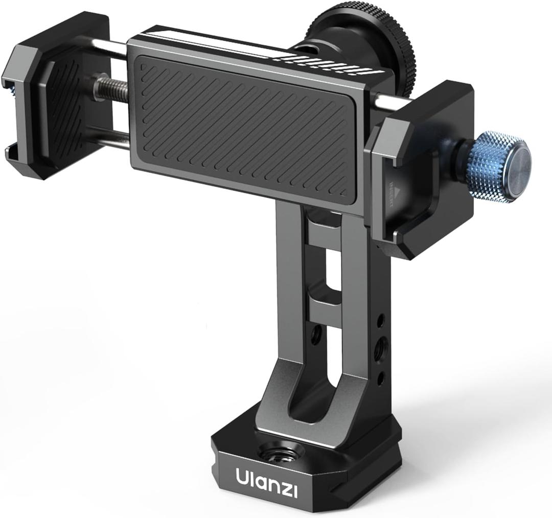 Ulanzi MA53 Metal Tripod Phone Mount, Smartphone Tripods Adapter with Arca Swiss/Uka Port, 2 Cold Shoe, 360 Cellphone Tripod Mount, for iPhone 17 Samsung Holder for Photo Video Vlogging Rig