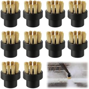 10 Pack Brass Brushes Compatible with Dupray Steam Cleaner, Brass Cleaner, Steam Clean Brush Head Attachments, Wire Brushes for Cleaning, Multi Surface Cleaning Accessories