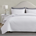 Maple&Stone White Quilt Set Queen Size, Lightweight Bedspread Ultrasonic Chevron Pattern Light Coverlet for All Season Comforter Bedding Decor - 3 Piece Full Bed Cover Sets