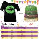 SATINIOR 6 Pcs Mardi Gras Outfit for Women Mardi Gras Costume Purple Sequin T-Shirt Skirt with Feather Mask Beads Necklaces (Medium, Green)