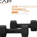 CAP Neoprene Dumbbell Pair, Non-Slip Grip, Black, 15 lb