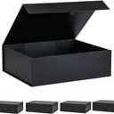Extra Large Black Gift Box 5 Pack 19x16x6 Inches,Gift Boxs for Presents with Lid Magnetic Closure Collapsible,Groomsman Proposal Box,Birthday, Christmas,for Clothes and Large Gifts