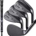 Premium Golf Wedge Set 50-60° - Lob, Gap & Sand Wedge, Right Hand Golf Wedges for Men - Full Face Grooves + CNC Milled Face for Max Spin, Premium Grip, Forgiving & Easy to Swing, Tour-Inspired, Set name: Set of 3 Wedges (52°, 56°, 60° Set)