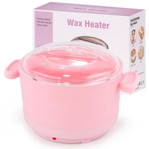 Silicone Wax Warmer for Hair Removal, Foldable Hot Wax Melter Machine for Hard and Soft Wax Beads, 18.6oz Electric Waxing Kit Fast Heating Silicone Pot for Full Body, Legs, Face, Eyebrows & Bikini (Pink Circle)