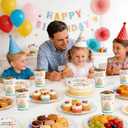 Birthday Decorations,96 Pcs Birthday Plates and Cups,Happy Birthday Decorations,Disposable Plates for Birthday Party Decorations,Dinnerware Sets for Party Supplies,Tableware Set Serve 24
