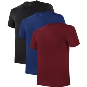 BAMBOO COOL Mens Undershirts Pack, Soft T Shirts for Men, Moisture Wicking Tees, Stretchy Breathable Crew Neck Inner Shirt (XXL)