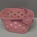 Anyoifax Portable Shower Caddy Tote Plastic Storage Basket with Handle Box Organizer Bin for Bathroom, Pantry, Kitchen, College Dorm, Garage - Pink