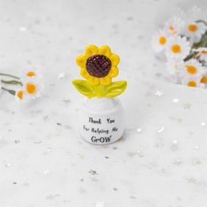 Teacher Appreciation Gifts - Ceramic Positive Sunflower Decor Statue - Christmas Birthday Thank You Gift for Women Teacher Mom Friend