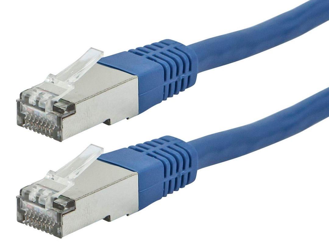 Monoprice Cat6A 50ft Blue Patch Cable Double Shielded (S/FTP) 26AWG 10G Pure Bare Copper Molded RJ45 Entegrade Series Ethernet Cable