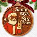 2 x 67 Christmas Ornament - 67 Ornaments for Christmas Tree, Santa Says Six Seven 2025 - Funny 6 7 White Elephant Gifts, Fun for Teen, Kid - Viral Decoration - Meme Acrylic Xmas Gifts