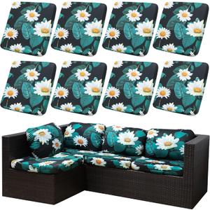 SUKAIKEQA Outdoor Cushion Covers Set, 8PCS Patio Furniture Couch Seat Slipcovers, Replacement for Sofa Sectional Chair(Cover, Only)
