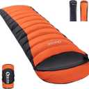 Ultralight Down Sleeping Bag for Adults - 600 Fill Power, Cold Weather, Backpacking, Camping, Hiking