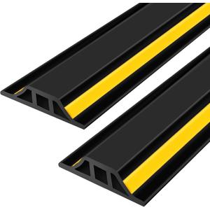 2 Pcs 1.25" High Universal Garage Threshold Seal Strip Flexible Total Length 8'3" Garage Door Flood Bottom Barrier Seal DIY PVC Weather Stripping Replacement, Not Include Adhesive