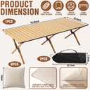 Tigeen 17 Pcs Boho Picnic Set up with Table, Blanket, Beige | Beige Runner, Pillow Cover, LED Candles, 39.4ft Solar String Lights, Luxury Picnic Kit for 6, Backyard Movie Night Essentials