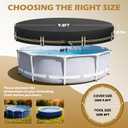 8 FT Round Pool Covers for Above Ground Pools, 500D Pool Solar Cover with Fast Tightening Ratchet, Stock Pool Tank Cover Ideal for Waterproof Dustproof Windproof