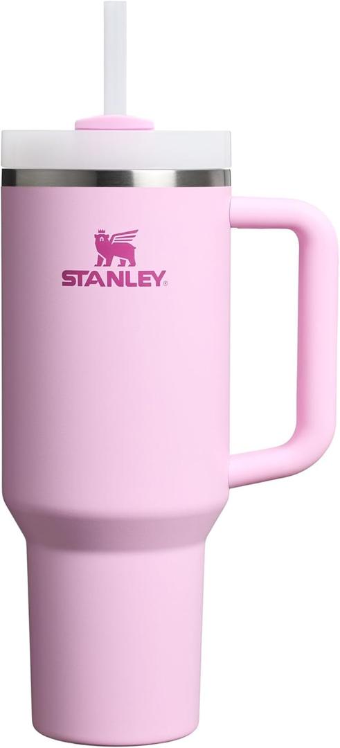 STANLEY Quencher H2.0 Tumbler with Handle and Straw 40 oz | Flowstate 3-Position Lid | Cup Holder Compatible for Travel | Insulated Stainless Steel Cup | BPA-Free | Cherry Blossom