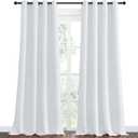 NICETOWN Room Darkening Curtain Panels - Home Fashion Ring Top Thermal Insulated Room Darkening Curtains for Bedroom/Nursery (2 Panels, 55 inches W x 90 inches, Greyish White)