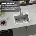 Kitchen And Bar Sink, 20x16 Inch Stainless Steel Drop In Modern Single Bowl Topmount Kitchen And Bar Sink Combo-SS Grid,Silicon Mat,Drain Strainer Set Compatibility With Various Kitchen&Bar Style, 18X12X9 Inches