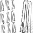 100 Pcs Stainless Steel Curtain Pleat Hook, Dveda Drapery Hooks Traverse Pleater, Curtain Pleater Tape Hooks, 4 Prongs Pinch Pleat Clips Hooks for Window Door Bathroom Curtain