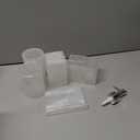 Resin Soap Dish, Soap Dispenser, Toothbrush Holder & Tumbler Bathroom Accessory 5 Piece Set (White)