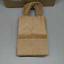Gift Bags 8.25"X5.9 "X3.15" 100pcs Brown Kraft Paper Bag with Handles for Small Business Christmas Bulk, Wedding, Party Favor, Shopping, Lunch, Halloween Trick-or-Treat Bags