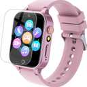 Kids Smart Watch Gift for Girls Age 5-12, with 2 Screen Protectors 24 Games HD Touchscreen Camera Music Player Storybook Video Alarm Clock Pedometer 12/24 hr - Birthday Toys for 5 6 7 8 Year Old Girl