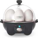 DASH Rapid Egg Cooker: 7 Egg Capacity Electric Egg Cooker for Hard Boiled Eggs, Poached Eggs, Scrambled Eggs, or Omelets with Auto Shut Off Feature - Black'