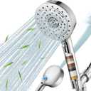 Filtered Shower Head 7 with Handheld Water Softener Filters Beads,79" Long Hose,Built-in Power Wash Mode (7 Modes, Chrome)