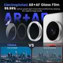 Tensea (3+2PCS Compatible with Samsung Galaxy S25 Ultra Camera Lens Protector, 9H Tempered Glass Camera Cover Screen Protector Metal Individual Ring [Installation Tray][Case Friendly] (Silver)