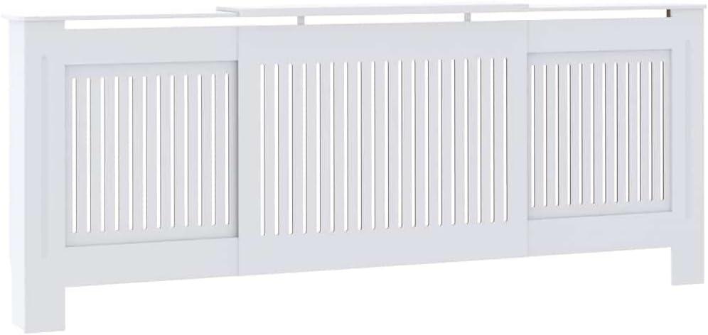 vidaXL Radiator Cover, Radiator Guard for Home Office, Heater Cover for Living Room Decorative, Heating Cabinet Protective Cover, White MDF, 205.0 x 20.6 x 81.5 cm