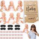 37 Pcs Baby Shower Diaper Changing Game Supplies Including Dolls Blindfold Diapers Cardboard Sign Baby Changing Diaper Race Game Set for Gender Reveal Party (Elegant)
