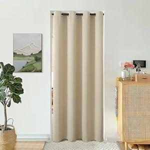 BGment Black Door Curtain 80 Inch Length for Doorway, Bedroom Closet Curtain, Privacy Thermal Insulated Blackout Grommet Room Divider for Room Separation, 1 Panel, 52 Inch Wide