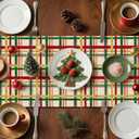 3 x Artscope Buffalo Plaid Christmas Table Runner, Xmas Winter Holiday Kitchen Dining Table Decoration for Christmas Home Party Decor 13x48 Inch-Beige