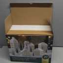 Christmas Decorations Indoor - Christmas Village Sets of 5 Ceramic Houses with LED Lights Remote and 9 Trees - Winter Rustic Farmhouse Home Holiday Xmas Decor for Mantel Tabletop Room