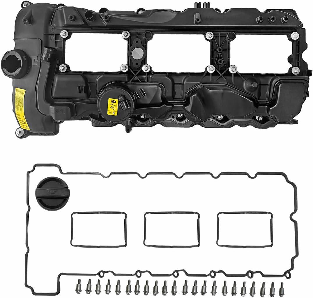N55 Engine Valve Cover For BMW E71 E82 E90 F01 F10 F25 2011-2014 X3 xDrive35i X5 xDrive35i X6 xDrive35i 335i 535i 2013-2014 740i 2012-2014 640i 2011-2013 135i Replaces# 11127570292 11127587804