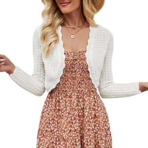 JOKELAMB Women's Bolero Shrug Cropped Cardigan Knit Sweaters Open Front Casual Elegant Jacket for Dresses, XXL