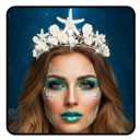 JEAIRTS Starfish Mermaid Crown Silver Sparkly Rhinestone Pearl Tiara Headpiece Shell Costume Hair Accessories for Women