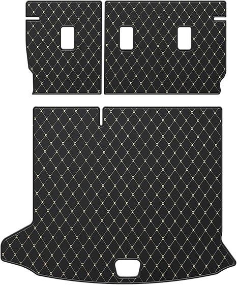 Trunk Liner & Backrest Mat for 2019-2024 2025 Cadillac XT4 - Custom Fit PU Leather Cargo Liner and Rear Backrest Protector- All Weather Anti-Slip Waterproof Easy to Clean Cargo Mats